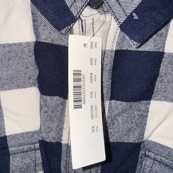 J. Crew Women's Navy and White Checkered Shirt - Picture 5 of 5